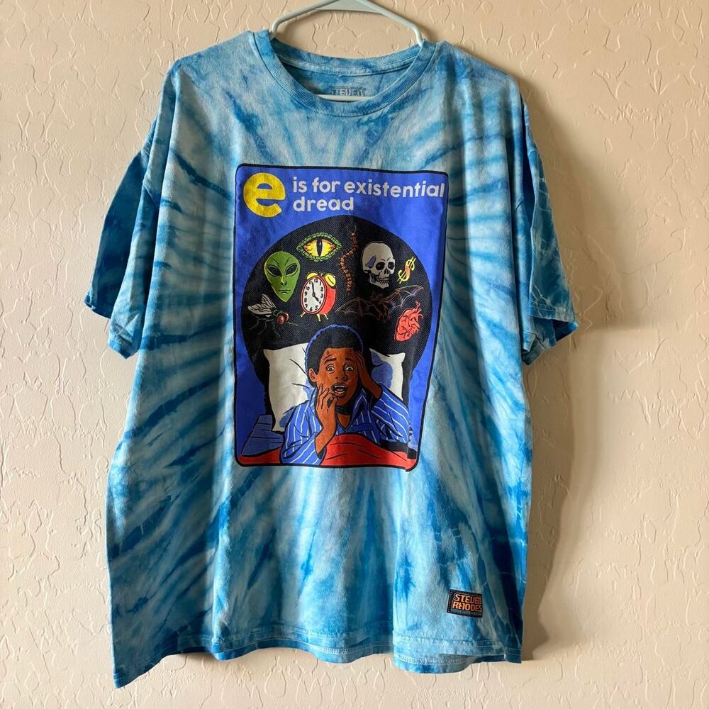 Steven Rhodes E is for Existential Dread Unisex Tie Dye T-Shirt XL